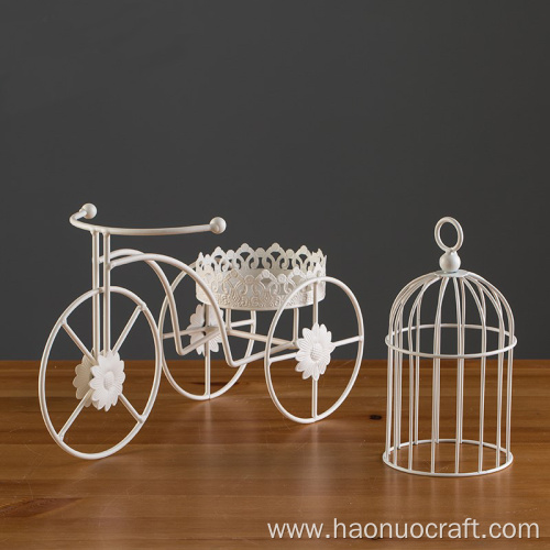 Candelabro de hierro modelo de bicicleta creativa europea romántica